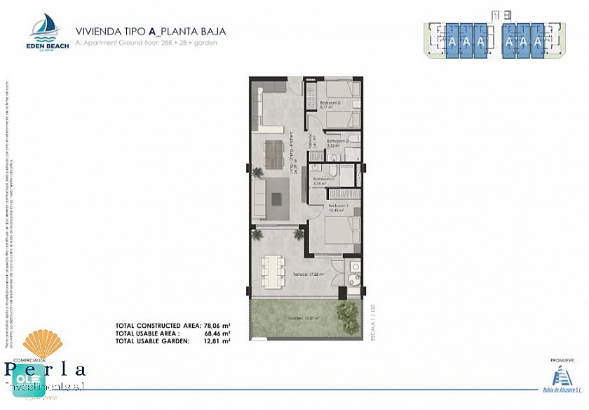 Apartamento planta baja con 2 habitaciones cerca de la playa en La Mata 