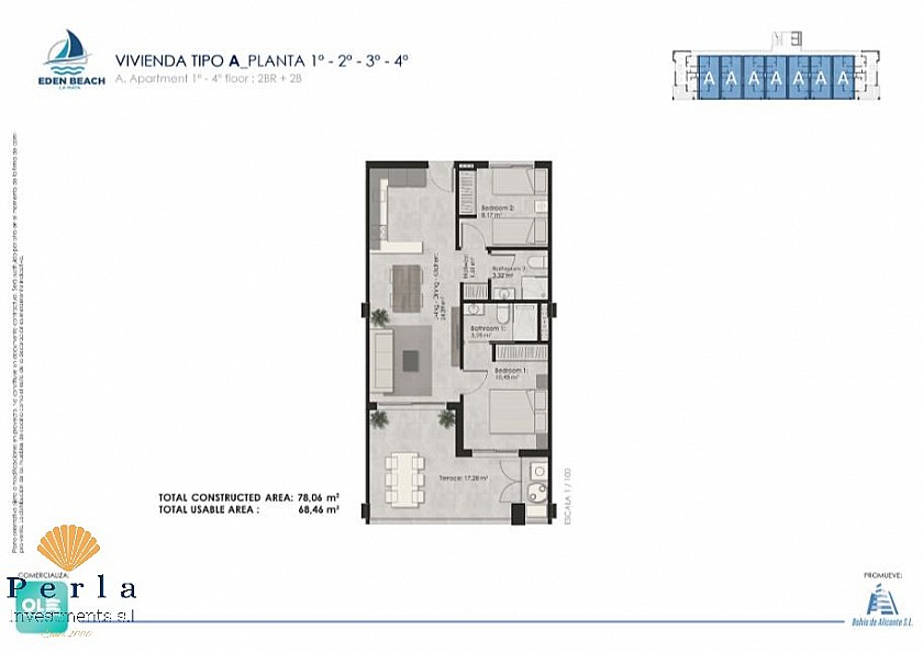 Apartamento con 2 habitaciones cerca de la playa en La Mata 